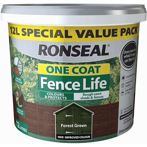 Ronseal 9L One Coat Fence Life Paint - Forest Green