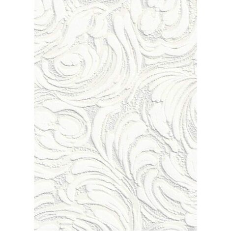 Anaglypta White Blown Vinyl Embossed Textured Paintable Pattern Wallpaper 2613-11