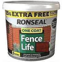 Ronseal 5L One Coat Fence Life Paint - Red Cedar
