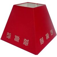 Lamp Shades Fabric Stencil Wave Pattern Table Lamp Shade 14" - Red
