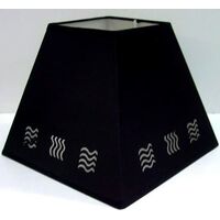 Lamp Shades Fabric Stencil Wave Pattern Table Lamp Shade 14" - Black