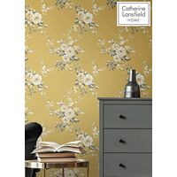 Catherine Lansfield Canterbury Wall Paper Ochre - Yellow 165501