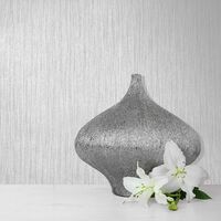 Muriva Ltd Muriva Luxury Texture Lustre Linear Plain Stripe Shiny Finish Wallpaper 10m Roll [Grey 114923]