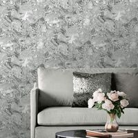 Muriva Elixir Marble Silver Wallpaper 166501 - Feature Metallic Marble Effect