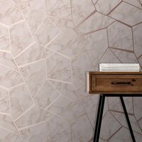 Fine Decor Fractal Geometric Marble Wallpaper Rose Gold FD42264