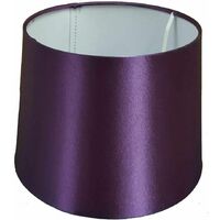 Empire Drum Pendant Ceiling Table Lamp Shade Bold Colours Satin Effect 8" Drum - Plum