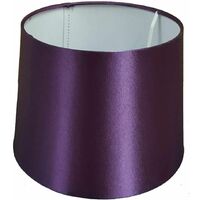 Empire Drum Pendant Ceiling Table Lamp Shade Bold Colours Satin Effect 10" Drum - Plum