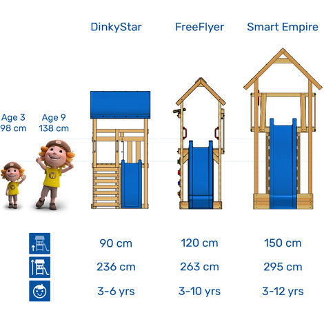 Wickey climbing frame play tower DinkyStar for toddlers with slide