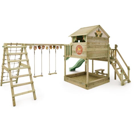 Wickey Wooden climbing frame Disney Quest with swing set and slide ...