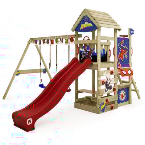 WICKEY Wooden climbing frame Disney Adventure, swing set and