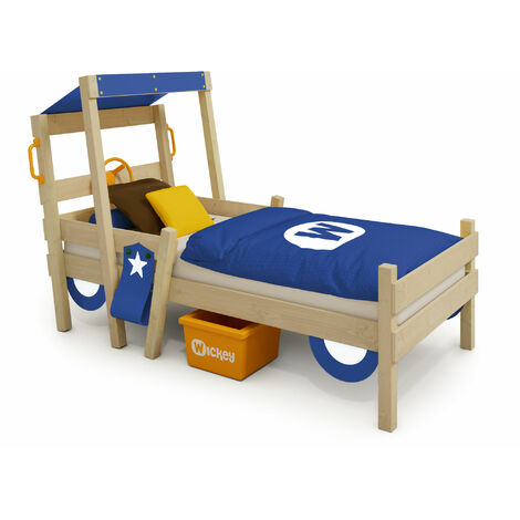 Wickey Kid's bed, single bed Crazy Sparky Fun - canvas cover children's bed 90 x 200 cm - blue