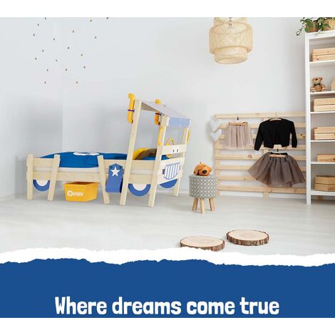 Wickey Kid's bed, single bed Crazy Sparky Pro - canvas cover children's bed 90 x 200 cm - blue