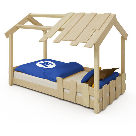 Wickey Kid's bed, single bed CrAzY Beach - canvas cover children's bed 90 x 200 cm - brown