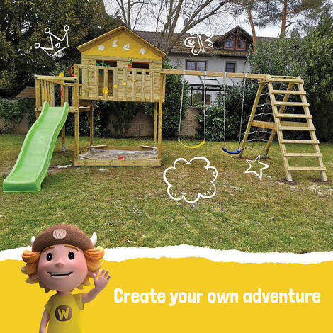 Wickey Parque infantil de madera Smart Ocean con columpio y