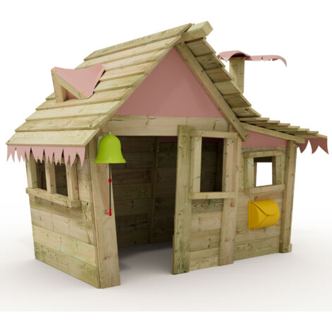 Wickey Casetta Casita - Casetta per bambini in legno, casetta da giardino per bambini, estremamente resistente alle intemperie - in legno massiccio impregnato in autoclave - rosa pastello