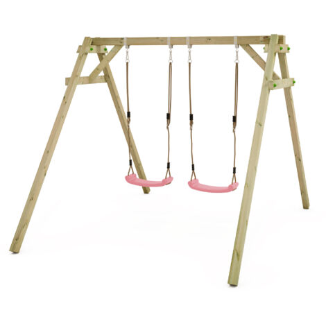 Wickey Struttura altalena Smart Move, struttura doppia altalena in legno - rosa