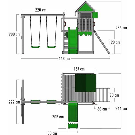 Wickey Parco giochi in legno SeaFlyer Giochi da giardino con altalena e  scivolo Casetta da gioco per l'arrampicata con sabbiera e scala di risalita