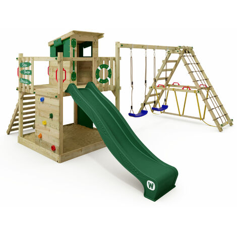 Wickey Parco giochi Smart Surf con scivolo e struttura per arrampicata - verde