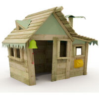 Wickey Casetta Casita - Casetta per bambini in legno, casetta da giardino per bambini, estremamente resistente alle intemperie - in legno massiccio impregnato in autoclave - verde pastello