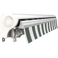 Store banne Demi coffre motorisé et manuel pour terrasse - Blanc gris - Longueur 2.5 m et Largeur 2 m - Blanc gris