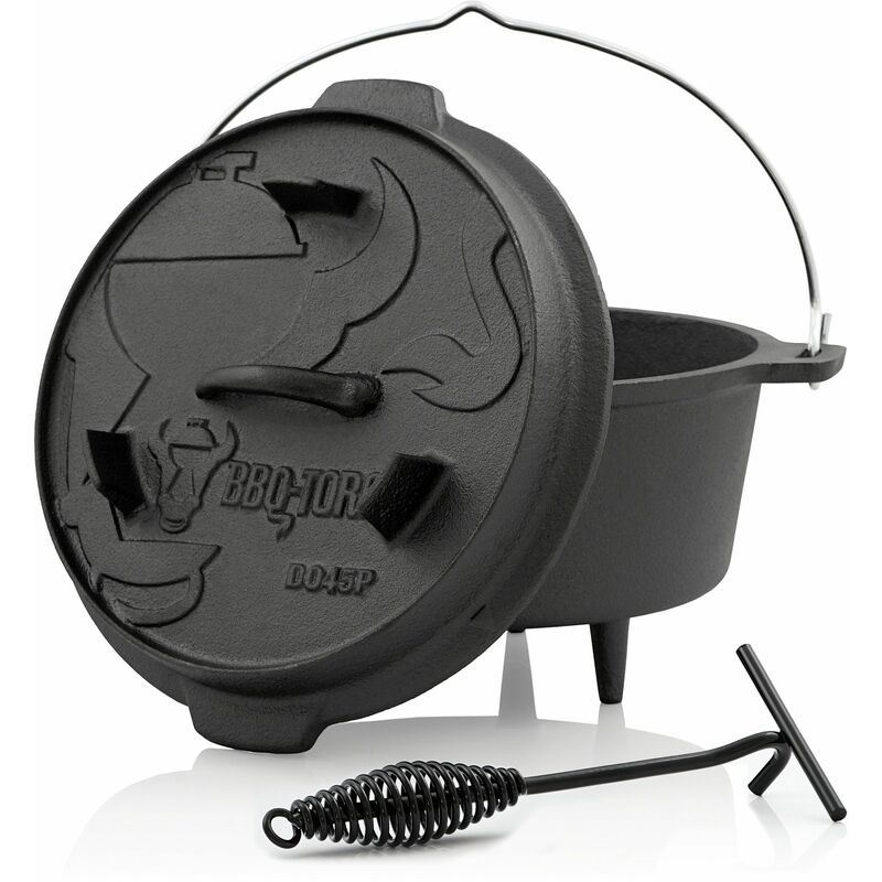BBQ-Toro Gusseisen Grilltopf mit Grillrost, Hibachi Style Grill Holzkohle