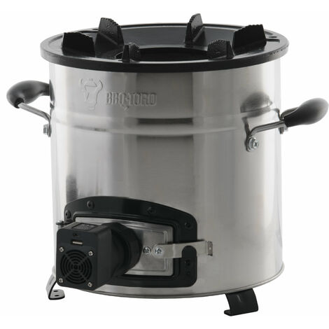 BBQ-Toro Raketenofen RAKETE 3, Edelstahl Rocket Stove mit USB Kabel, Stecker
