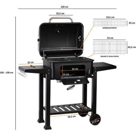 Enders Holzkohle-Grill Ventura, Grillwagen, Holzkohlegrill, Mit