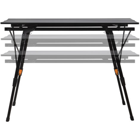 CampFeuer Campingtisch faltbar 90,5 x 51,5 cm, schwarz, Klapptisch mit Tragetasche, Höhenverstellbar