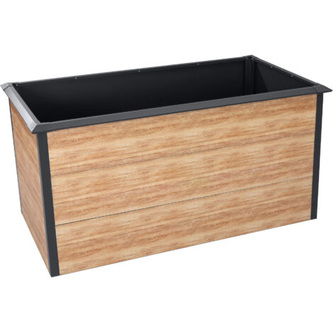 Zelsius Hochbeet für Garten, 150 x 75 x 77 cm, Holzoptik Anthrazit RAL 7016 Terrasse oder Balkon