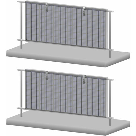 Zelsius Solarmodul Balkonhalterung Set für 2 Solarpanele, Set für senkrechte Solarpanelmontage