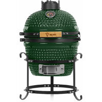 BBQ-Toro Kamado Grill Holzkohlegrill Ø 32 cm "HAIIRO" mit Grillrost und Thermometer, Grün