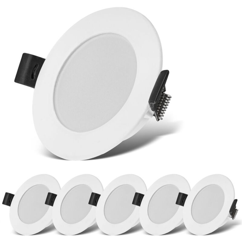 B.K.Licht - Set di 6 faretti LED da incasso 230V, faretto LED per bagno  protezione dagli spruzzi d'acqua IP44, luce bianca neutra, faretti da  soffitto, spot LED, spot da soffitto piatti, 85x25mm (