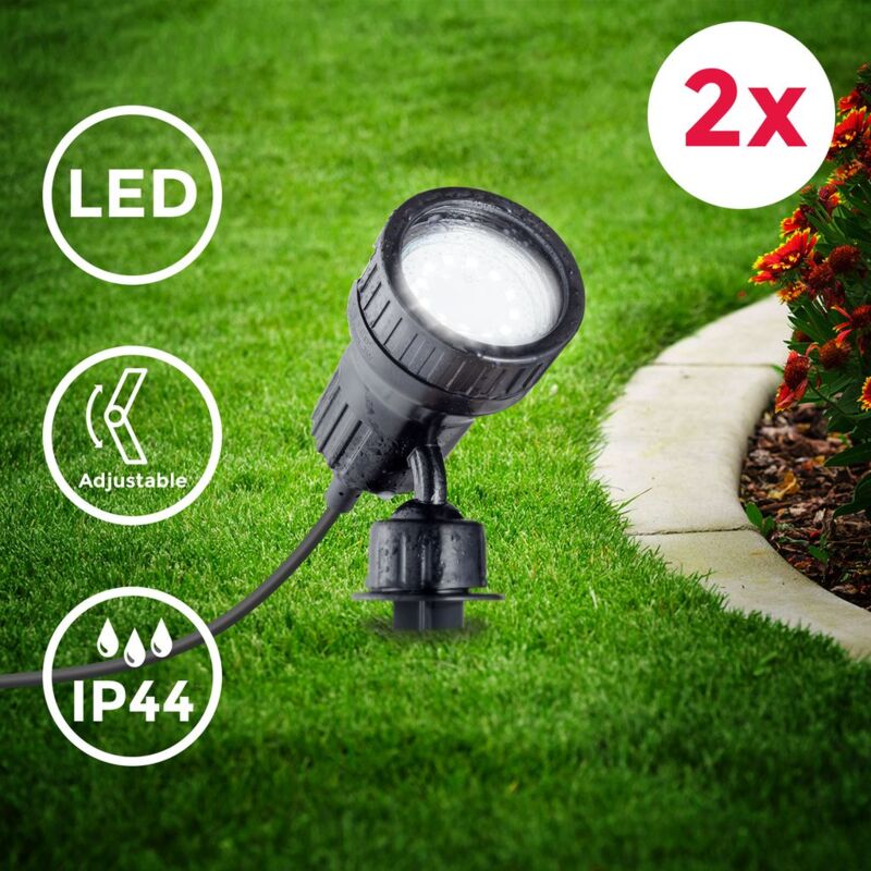 Set di 4 faretti a picchetto da esterno IP65 per illuminazione da giardino  LED GU10 GABIN