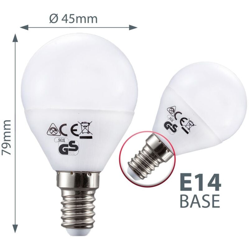 Lampadine LED luce calda con attacco E14 (piccolo), 5W equivalenti a 40 W,  470 Lumen, set di 5, luce a sfera per plafoniere e lampade, per  illuminazione da interno, luce calda 3000K