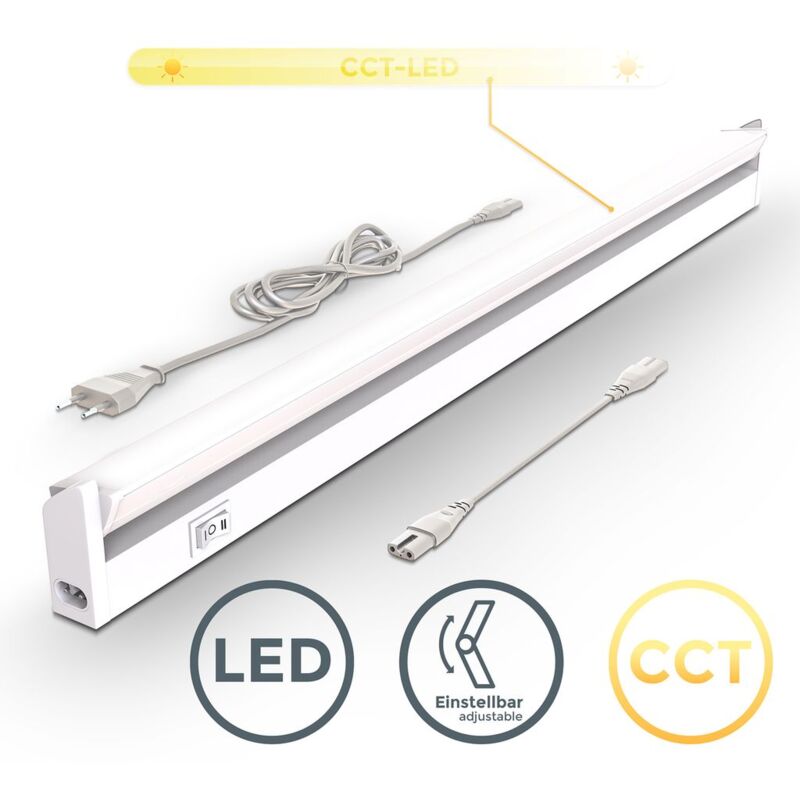 B.K.Licht Lampada sottopensile cucina LED, luce bianca naturale 4000K, LED  integrati da 8W, lunghezza 57.3cm, interruttore on off, plastica, lampada  moderna collegabile con lampade uguali, 230V IP20 : : Illuminazione