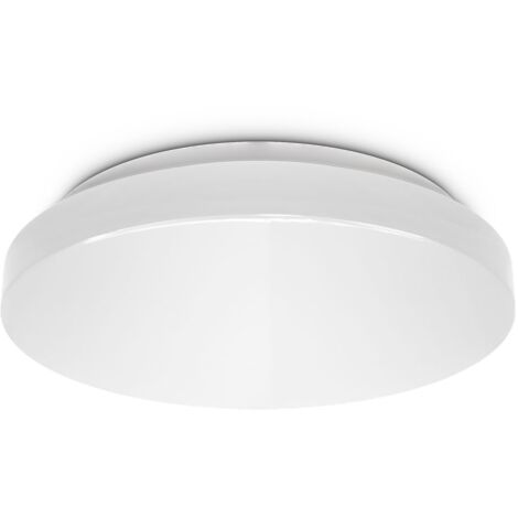 B.K.Licht Plafoniera LED da bagno 12W, luce bianca naturale 4000K, LED integrati 1200Lm, lampadario resistente agli schizzi dacqua IP44, diametro 29cm, lampada da soffitto moderna, plastica, 230V