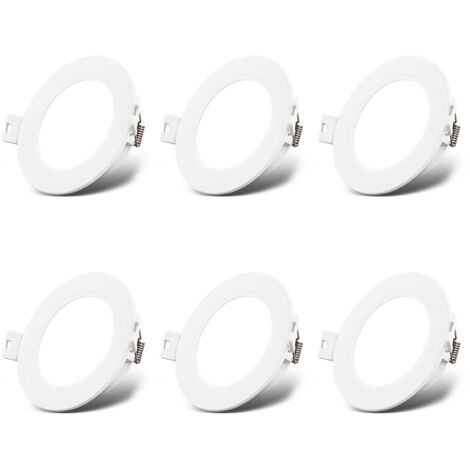 B.K.Licht - Set di 6 faretti da incasso LED 230V piatti, luce bianca neutra, 3W 330lm ciascuno, faretto LED, faretti da soffitto, faretti LED 230V, apparecchi da incasso, faretti da incasso LED, dimen