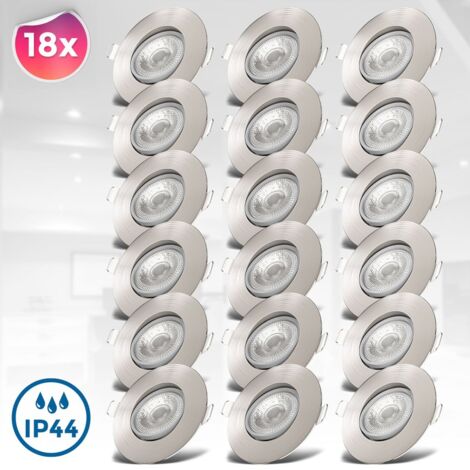Set 3 Faretti Da Soffitto LED Briloner GU10 Dimmerabili | 5.5W 460lm Bianco Caldo Nichel Opaco - 2