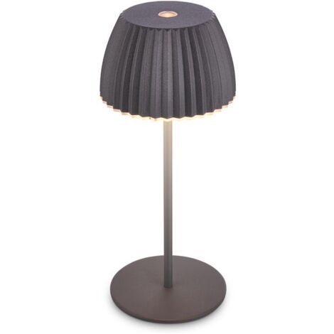 Briloner RIFFLE Mini Lampada da tavolo LED senza fili IP44, dimmerabile, touch, batteria ricaricabile, vincitrice del German Design Award 2025, antracite, Ø8,5 x 20 cm