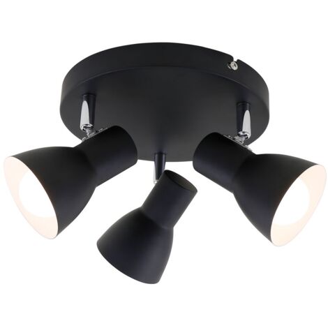 Lampada da soffitto Spot Retro orientabile E14 25 W metallo nero Briloner (1/5)
