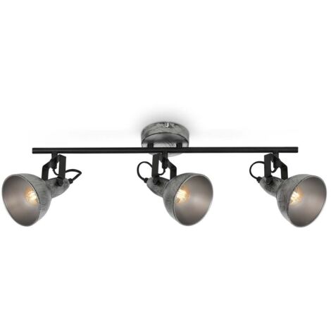 Plafone retrò 3xE14 orientabile e girevole 40W metallo argento antico Briloner (1/5)