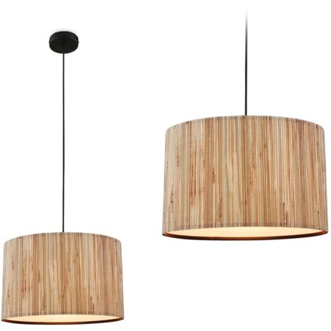 Lampada a sospensione Briloner Slama, paralume in alghe marine, stile boho, attacco E27, naturale, Ø35 x 128 cm (1/5)