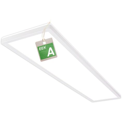 Briloner Lampada da soffitto a LED 98 cm, CEE A sorgente luminosa, piatta, luce indiretta, lampada da salotto, pannello LED, lampada da cucina, 98x20x3 cm, bianca
