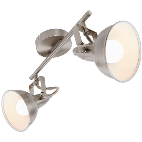 Lampada da soffitto con faretti 2xE14 orientabile e inclinabile 40 W metallo bianco satinato Briloner (1/5)