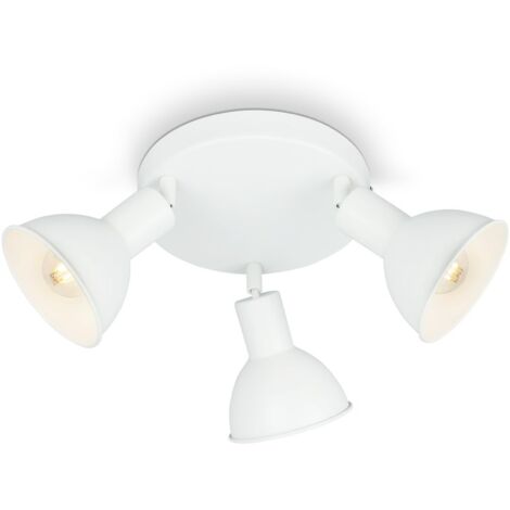 Lampada da soffitto Spot vintage orientabile 3xE14 25W bianco Ø19cm Briloner (1/5)
