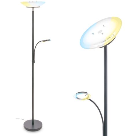 ACMHNC Lampada Da Terra Soggiorno Vintage, Lampada Da Terra Industriale Bronzo Dimmerabile Con Telecomando, Regolabile in Altezza, E27 Piantana Retrò Lampada Da Lettura Con Paralume in Tessuto,B
