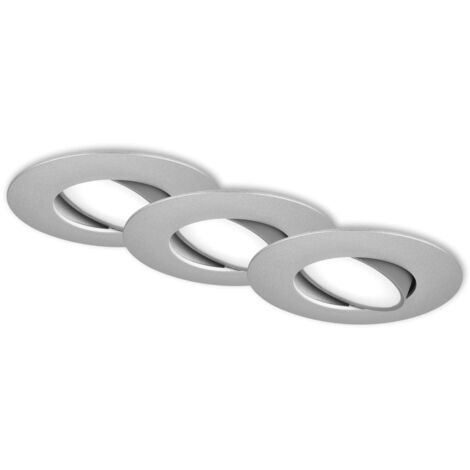 Faretti LED da incasso, set di 3, IP65, cromo opaco, 3 (1/5)