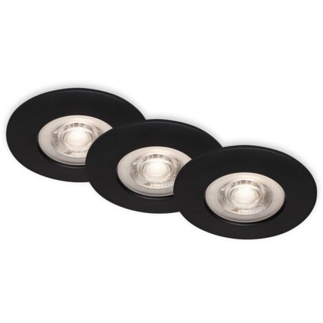 Lampade da incasso LED faretti da incasso bagno set da 3 dimmerabili nero 4,9W Ø9cm Briloner (1/5)