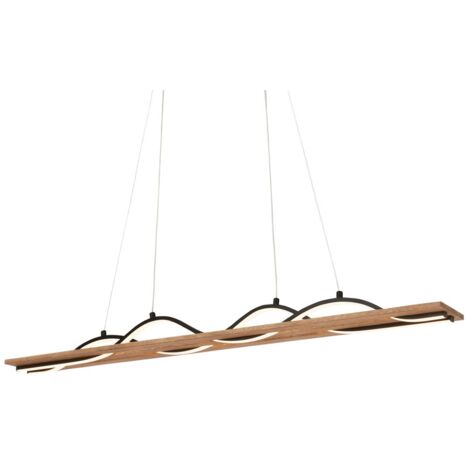 Lampada a sospensione LED Lampada a sospensione ondulata Sala da pranzo Cucina Bianco caldo Legno (1/5)