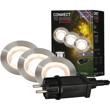 CONNECT TO SHINE Starter kit Kebony con set di 3 faretti da incasso a LED, IP67 (1/5)
